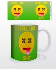 EMOJI I FEEL LIKE SH*T 11 OZ COFFEE MUG TEA CUP KEYBOARD FUNNY QUOTE HANGOVER US