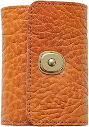 COOKX Men's Buckle Card Case ID Card Bag Large Capacity Leather Card Holder Card Holder
