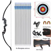 Archery Hunting 54" Recurve Bow Takedown Bow Sight Arrow-rest & Arrow & Armguard