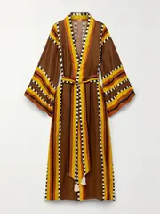 [Johanna Ortiz] Johanna Ortiz - + Net Sustain Karibu Printed Linen Robe - Yellow - small small Yellow