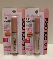 L.A. COLORS GLAZED C69060 CLEAR SPARKLE LIP GLOSS SHINE GLOSSY 2 PCS