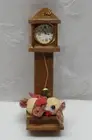 1970 Rare ORNAMENT Kurt Adler Santa's World Grandfather Clock Cornhusk Sleep DOG