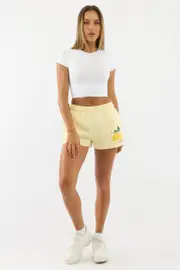 Yellow Track Shorts Elasticated - Size 16XL, Women's Track Short