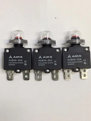 BREAKER AIKS 35A PUSH BUTTON BOAT CIRCUIT AC DC 3 pcs