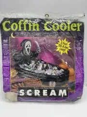 Vintage Scream Coffin Cooler Halloween Inflatable Ghost Face Decoration New 2ft!