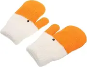 [BESPORTBLE] Furry Warm Knitted Mittens for Women Quirky Goose Design Plush Insulated Gloves for Cold Weather Soft Yarn Material for Home and Outdoor Activities