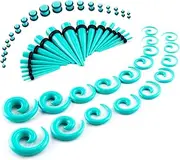 [LLGL-EU] Ear Stretching Kit 54 Pieces 14G-00G Ear Gauge Expander Set Acrylic Rejuvenator and Plug & Silicone Tunnel Piercing Jewellery Set