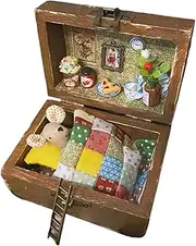 Wooden Miniature Doll House,Miniature Kits for Adults | Animal-in-Boxes Design Craft Scenery Toy Collectible Model, Handmade Realistic Decor for Projects