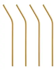 Orrefors Set of 4 Peak Straws & Clean Brush