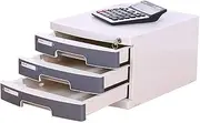 Desk Drawer Type Office Storage Box Lockable Filing Cabinet, 3-Layer Desk Cabinet, Drawer Cabinet with Lock/Multi-Layer File Box/Desktop Storage Cabinet (Color : 3-Layer)
