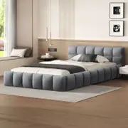 ALFORDSON Bed Frame Single Grey Velvet
