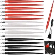18 Pieces Scratch Art Tools, Scratching Drawing Color Pen Dual Tip/Scratch Paper Stick Stylus Tools Bag for Adults & Kids Art Paper Painting, Scratch Pen with Clean Brush Crafts Set