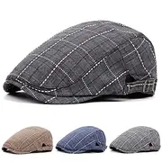 Men'S and Women'S Stylish Check Pattern Beanie Hat - Packable, Hand Washable, Autumn Spring Fashion Cap, Autumn Fashion Cap Check Pattern Beanie Packable Hat