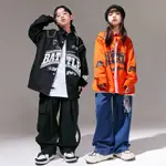 金燕子家街舞兒童潮服 HIPHOP酷帥元旦表演服 男童嘻哈襯衫套裝 女童炸街潮裝