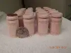 24 wooden miniature milk cans unstained wood 1 3/4" tall x 7/8" diameter