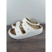 Unisex Sandals Crocs Classic Cozzzy Towel Sandal white shitake M 10, W 12 -New!