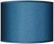 Hardback Drum Lamp Shade Blue Faux Silk Medium 15.5x15.5x11 Spider Harp Finial