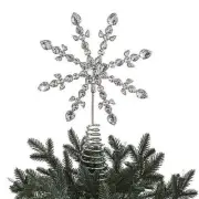 Frontgate Crystal Snowflake Christmas Tree Topper 15" High X 10" Wide NWT