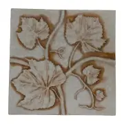 Brand New Pratt & Larson Grape Leaves Arts & Crafts Gloss Cream Tile 6" x 6" PNW
