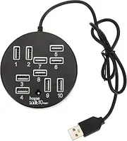 HOMOCONO 10 Hub USB Computers Laptops USB 3 Hub USB Adapter for Laptop Multiple USB Port for Laptop Extra USB Ports for Laptops USB Port Expander Computer Laptop USB Splitter for Laptop Abs