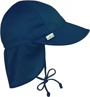 [green sprouts] Baby & Toddler Breathable Flap Hat All-Day, UPF 50+ Sun Protection Wet or Dry