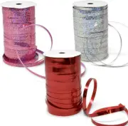 Valentine's Day Curling Ribbon Holographic Curly Ribbon Pack of 3 Spool Rolls 15