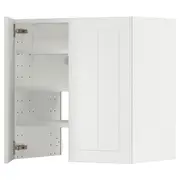 METOD wall cb f extr hood w shlf/door, white/Stensund white, 60x60 cm
