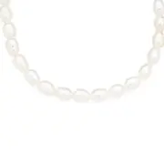 Silver 40cm 3x3.5mm Cult F/w Rice Pearl Necklet
