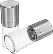 FELTECHELECTR 2Pcs Manual Pepper Grinder Stainless Steel Glass Salt Mill Refillable and Easy to Clean Kitchen Supplies for Fresh Ground Seasoning