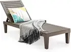 Costway Outdoor Chaise Lounge Chair, Lightweight Patio Day Bed Recliner w/Adj...