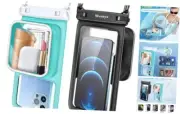 [Floatable] Floating Waterproof Phone Pouch 2 Pack-Up to 8.5", Black + Green