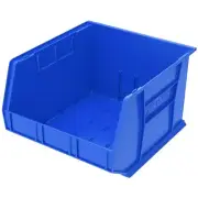 Durable Stackable 18x16 Plastic Storage Bins 3 Pack Blue Multi Purpose Organi...