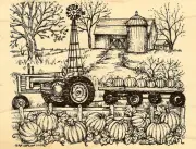 Pumpkin Farm NORTHWOODS Wood Mounted Rubber Stamp NEW P10986