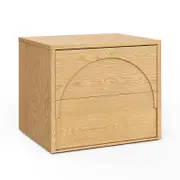 Aurora 2 Drawer Arch Bedside Table in Natural Oak