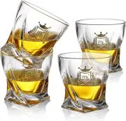 Twisted Scotch, Whisky Glasses, Set of 4, Lead Free Glasses, 330 ML Christmas