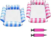 2 Pack Pool Floats,Floating Bed Recliner,Recliner Float Bed with Air Pump,Inflatable Pool Floaties,Pool Hammock,for Swimming Pool,Fun Beach,Vacation Summer,Water Games
