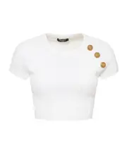 Decorative button sweater FR42 White