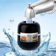 Bath Water Filter for Tub Faucet, 8 Stage Bath Water Filter with 5000 Gallons Capacity, Easy to Install, Softer Skin and Hair, Black
