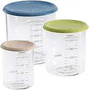 BEABA Conservation Portions Food Jar (1 Baby/1 Maxi /1 Maxi+), Set Of 3