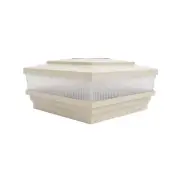 5.625" Sq. Cape May Solar LED Lighted Vinyl Post Cap - Almond