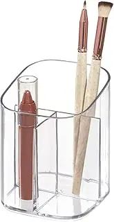 InterDesign Clarity Cosmetic Organizer Cup for Vanity Cabinet to Hold Makeup Brushes, Beauty Products, Clear