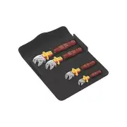 Wera 05020170001 6004 Joker VDE 4 Set 1 Insulated Self-Setting Spanner Set, 4 Pc