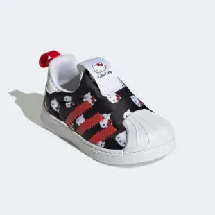 【adidas 愛迪達】運動鞋 hello kitty 休閒鞋 童 黑 SUPERSTAR 360 I(GY9214)