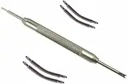 [Vintage Time Watches] | 4 x Curved Spring Bars Plus Tool Watch 1.8mm Pins Repair Steel Strap | Sizes 18mm 20mm 22mm