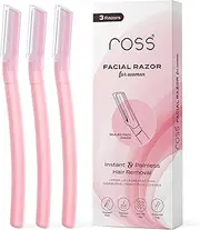Ross Facial Razor for Women | SEALED PACK | Instant & Pain Free Hair Removal | Eyebrows, Upper Lip, Forehead, Peach Fuzz, Chin, Sideburns (Pack of 3)