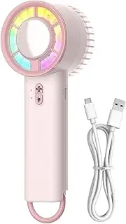 Electric Fan Portable, Handheld Travel Ventilator, Powerful 3-Speed Setting, Built-In LED Light, Ultra Quiet Motor, Perfect for Staying Cool During Outdoor Activities, Travel, Home
