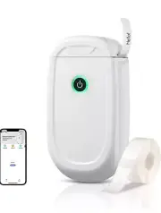 Dartwood Label Maker - Mini Portable Bluetooth Label Printer Machine (White)