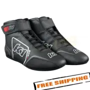 K1 RaceGear 24-GTX-N-95 Size 9.5 Black/Gray Leather/Nomex Mid-Top GTX-1 Shoes