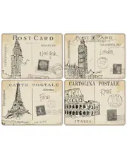 Pimpernel Postcard Sketches Placemats Set of 4
