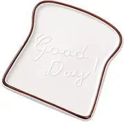 Cabilock Porcelain Toast Plate Ceramic Bread Loaf Pan Food Tray Dishwasher Safe for Parties